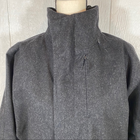 NEW Lululemon Black Wool Blend Trench Coat Medium - Picture 2 of 13